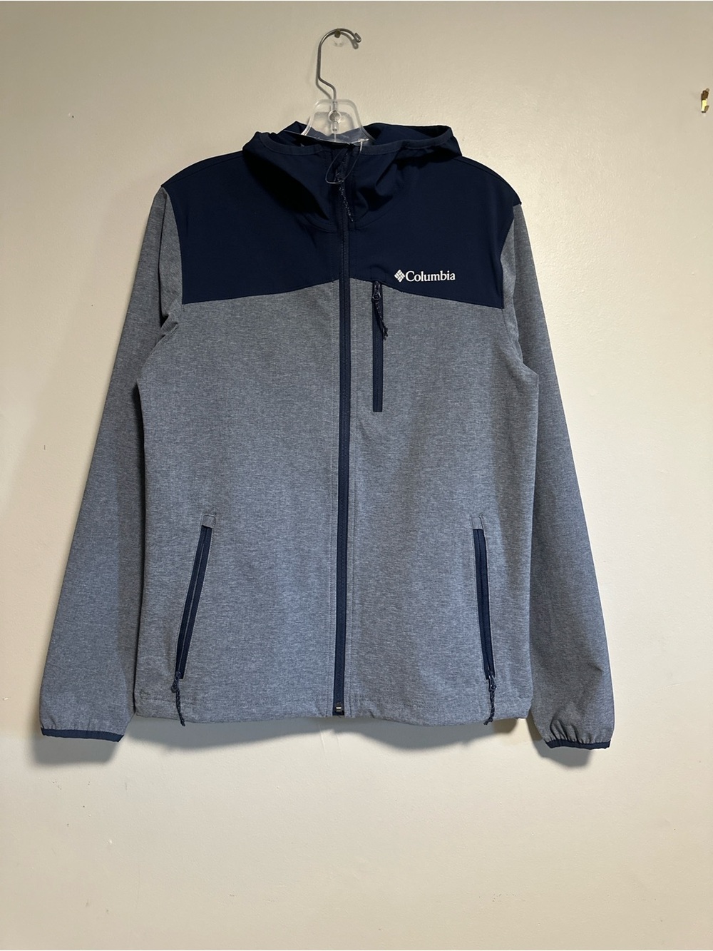Columbia Men's Hooded Softshell Jacket - Navy & Gray